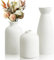 Lighterday 3er Boho Vase Set, Keramik Vasen Modern, Schwarze Blumenvase, Kleine Für Pampasgras Blume, Für Wohnzimmer Tisch Fensterbank Deko (Weiß-B)