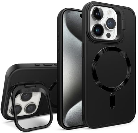 IMEIKONST iPhone 11 Pro Max Phone Case for Women Men, Camera Protector Invisible Lens Mount Kickstand Slim Fit Magnetic Military Grade Drop Protection Cover for iPhone 11 Pro Max. Black DJT