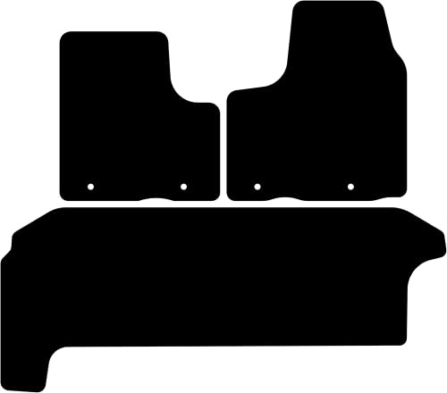 Kovvar Alfombrillas de Coche de Goma Duogrip adecuadas para Renault Trafic 2014-2019 Versión: 3 | Una Puerta corredera | Batalla Larga