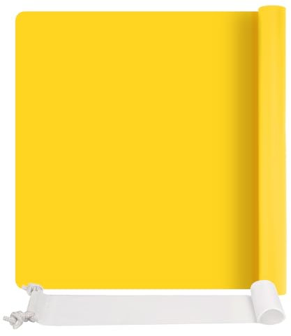 Silikonmatte Groß 70x50 cm, Silikonmatte für Epoxidharz, Bastelunterlage, Silikon Bastelmatte, Malunterlage für Kinder, Mehrzweck Antihafte Rutschfeste Silikon Unterlage, Platzset(Gelb)