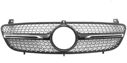 Kühlergitter Frontgrill Für Benz W639 Für Viano Für Vito 2006 2007 2008 2009 2010 Hauben-Tuning-Renngrill ABS-Grills Auto Front Gitter(Schwarz)