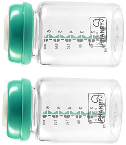 BESTonZON 2 Stück Milchkonservierungsflaschen Flaschen Babyflasche Aufbewahrungsflaschen Flasche Babyflasche Muttermilchbehälter Säuglingsflaschen Glas Transparent