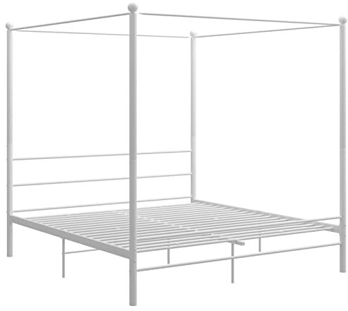 Xichuzi Himmelbett Weiß Metall 200x200 cm, Bett, Bed Frame, Familienbett, Bettrahmen, Bett Gestell, Bett Rahmengestell, Schlafzimmer Bett - 325070