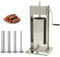 Générique Poussoir à Saucisses Manuel Vertical 15L - Acier Inoxydable - 4 Tubes Inclus - 2 Vitesses - Idéal pour Boucheries et Traiteurs