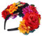 JEWEDECO Tag Der Toten Blumenhaarreif Für Damen Mexikanischer Kopfschmuck Für Festivals Und Halloween Blumenkrone Haarreif Dia De Los Muertos Day of The Dead Headpiece Accessoire