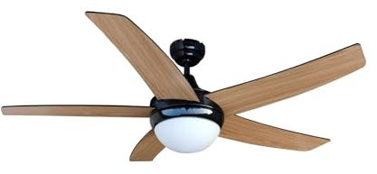 Lindby Deckenventilator mit Lampe Auraya Leselampe (Modern) in Schwarz aus Metall (2 flammig, E14) - Ventilator Wohnzimmerleuchte