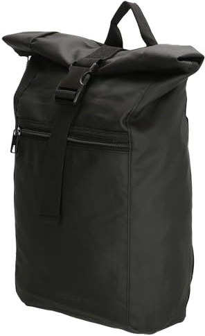 Christian Wippermann Rolltop Rucksack Herren/Damen - Wasserdicht - Gepolstertes Laptopfach für 15,6 Zoll - 100% Polyester - Maße 29x39x12cm - Ideal für Büro und Reisen - Robuster Backpack - schwarz