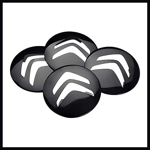 Autocollant pour Cache Moyeu pour Citroen 56mm C1 C2 C3 C4 C5 C6, 4 Pièces Cache Moyeux - Capuchons de Centre Voiture -Centre de Jante Capuchons - Accessoire Voiture