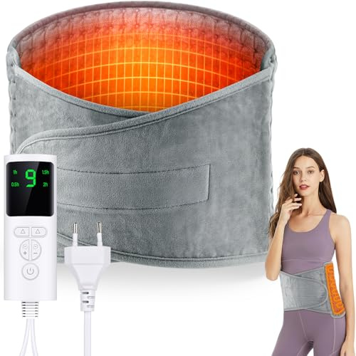 Naxup 125x30cm Heizkissen, Wärmekissen Bauch, Wärmekissen Elektrisch mit Abschaltautomatik,4-Timer Einstellung, 9-stufige Temperatur, Maschinenwaschbar, für Rücken Lende Bauch Schulter