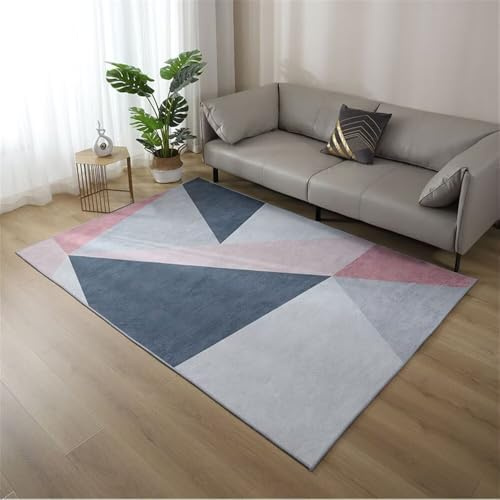 Xiaosua Tappeto Pelo Corto Esterno Ingresso tappeti scendiletto camera da letto grigio per divano piccolo. rosa 120x180CM soggiorno moderno