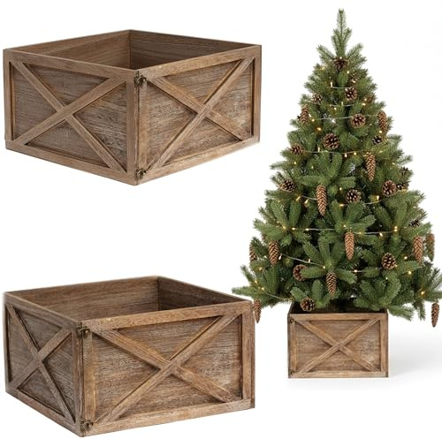 COIL Weihnachtsbaumrock, Weihnachtsbaumdecke Weihnachtsbaumabdeckung, Weihnachtsbaumständer, Baumrock Weihnachten, oval, rechteckig, Durchmesser ab 56 cm (Braun, Durchmesser 56)