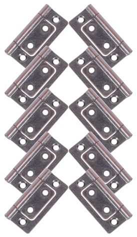 Yardenfun 10 piezas Bisagras de Armario de Resistentes al Clima de Bisagras Planas Silenciosas de Acero Inoxidable para Cocina Dormitorio y Rv Preciso para Puertas Pesadas Ambientes Húmedos