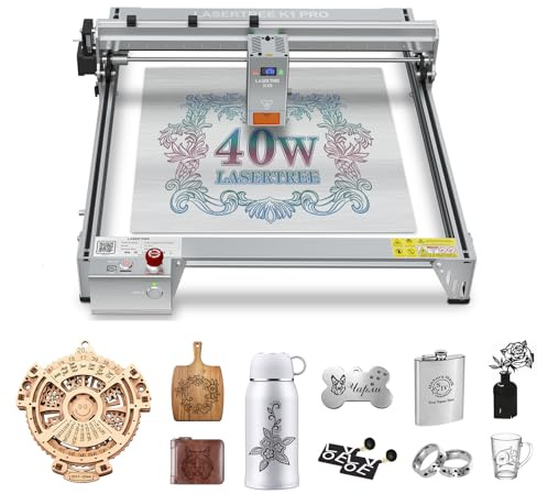 LASER TREE 40W Lasergravurmaschine, 40W Laserschneidmaschine mit luftunterstütztem Fixfokus für Metall und Holz, 400x400mm Gravurfläche
