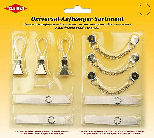 Kleiber 70096 Universal-Aufhänger-Sortiment verschieden, Weiß/Silber, 18 x 20 x 1,5 cm