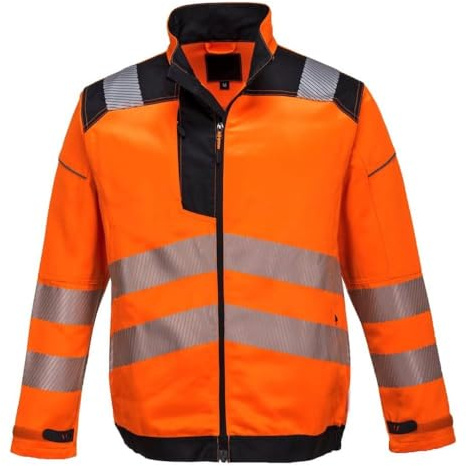 Portwest PW3 Hi-Vis Work Jacket, Size: L, Colour: Orange/Black, T500OBRL