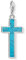 Thomas Sabo Damen Herren-Charm-Anhänger Türkises Kreuz Charm Club 925 Sterling Silber Y0021-404-17