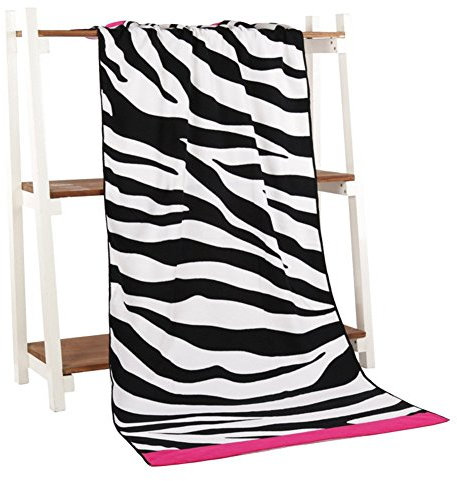 Extra Große Badetuch Schnell Trocknend 100% Microfiber Cartoon Strand Handtuch Badetuch Picknickdecke für Strand, Freizeit,Reisen Surfen (Zebra Textur)