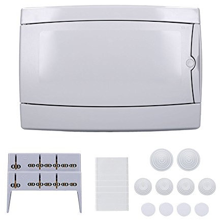 Aufputz Feuchtraum Verteiler 1-reihig IP65 12 Module Verteilerkasten Kleinverteiler Sicherungskasten, Tür hellgrau