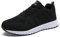 Minbei Damen Turnschuhe Hallenschuhe Atmungsaktiv Outdoor Fitnessschuhe Laufschuhe Schnürsenkel Frauen Sportschuhe Flach Schwarz 42 EU