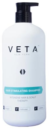 Veta Hair Stimulating Shampoo gegen Haarausfall - medikamenten- und sulfatfreie Behandlung für Männer und Frauen - stellt den Haarwuchszyklus wieder her - 1% Trichogen und 1% Follicusan - 800 ml