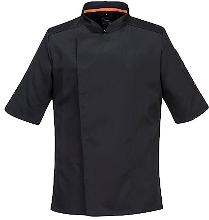 Portwest C738 Herren Profi-Kochjacke Mit Luftmaschen Schwarz, XL
