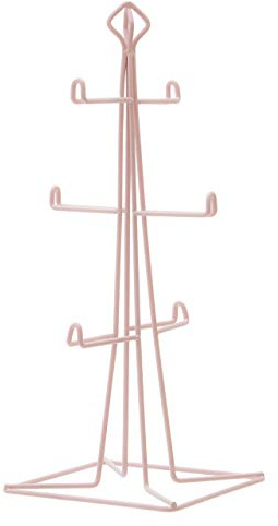 Vertex Iron Wire Frame Pink 6 Mugs Tree Rack Holder Branch