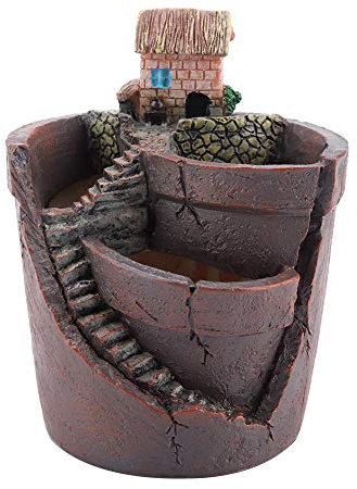 Aigend Blumentopf Sukkulenten, Mikro Landschaft Kunstblumen Sukkulente Pflanzen Kleine Kreative Blume Topf Topflappen Hängen Gartengestaltung mit Drainageloch für Zuhause, Büro