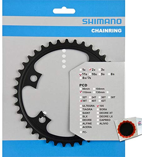SHIMANO Kettenblätter 105 FC-5800 39 Zähne MD 110mm Aluminium schwarz Fahrrad