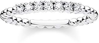 THOMAS SABO Ring Kugeln mit weißen Steinen silber 925 Sterling Silber TR2323-051-14-58