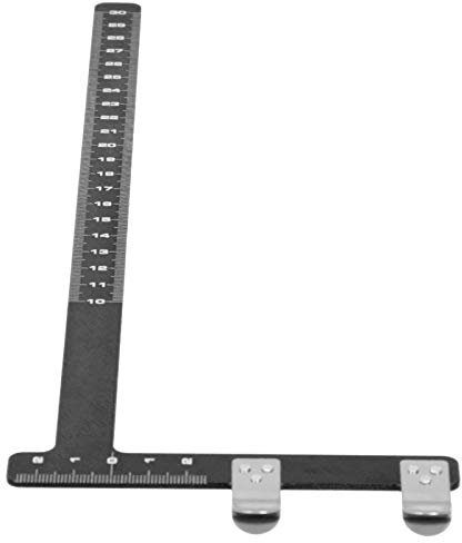 Einstellung Bogen L Form Akkordabstand Quadratisches Lineal Messwerkzeug aus Aluminiumlegierung Recurve-Bogenlineal Compoundbogenlineal(schwarz)