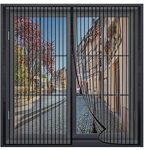 Magnet Fliegengitter Fenster Innen,180x200cm Fliegengitter Schiebetür Insektenschutz faltbar,Einfache Montage Ohne Bohren,Für Fenster Türen