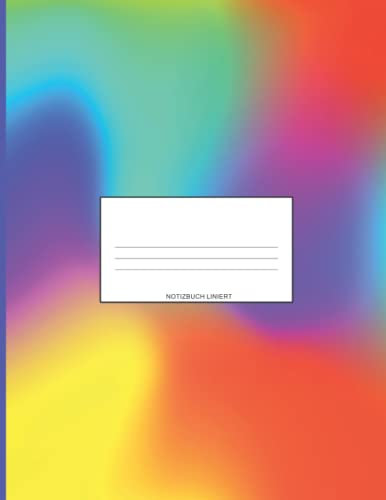 Notizbuch liniert: Regenbogen Farbe 120 Seiten liniert Schreibheft, Schulheft oder Tagebuch