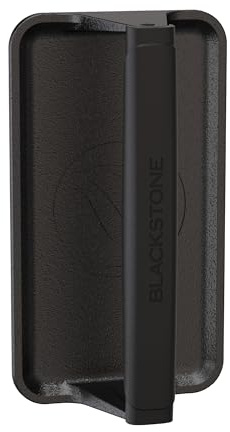 Blackstone 5553 Pre-Seasoned Cast Iron Griddle Press Medium Heavy Duty-Meat, Burger, Bacon, Steak, Panini, Sandwich, Sausage Heat Resistant Rubber Handle-10” x 5.5” (Rectangle), Black
