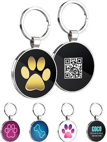 KEKID QR Code Dog Tag,Dog Tags Personalized for Pets Custom Dog Name ID Tags Personalized Dog and Cat Tags -Free Online Pet Page Prevent Lost/Modifizable