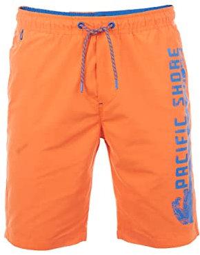 riverso Badehose Herren Regular Fit RIVJannik Badeshorts Sporthose Schwimmhose Shorts Kurze Hosen Print Elastischer Bund Orange XL, Größe:XL, Farbe:Shiny Orange (51600)
