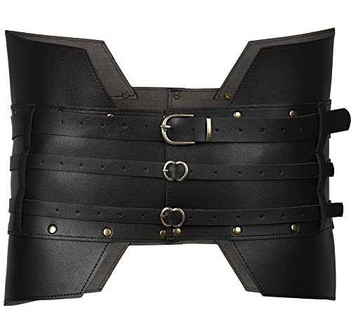 Linghe Mittelalterliches Wikinger-Piratenkostüm Mittelalter Vintage Breiter Gürtel Männer Ritterrüstung Für Erwachsene Cosplay