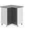 Belini Unterschrank Küche, Küchenunterschrank 90 cm Breite. SNP Küchenunterschrank mit Arbeitsplatte. Eckschrank Küche mit 1 Tür, Silber Hochglanz