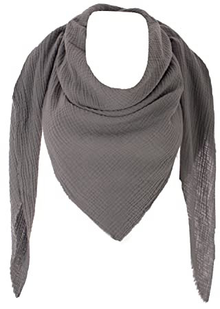 FASHION YOU WANT XXL Tuch 23 Farben Farbwahl Halstuch Musselintuch Musselin Damen Damenhalstuch Dreieckstuch Schal Herren Männer Frauen Herrenhalstuch Dreieckig leicht (einlagig)) (dunkelgrau)