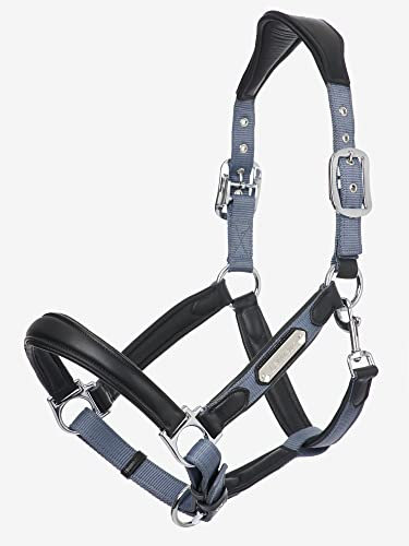 LeMieux Capella Halfter, weiches Leder, Metallbeschläge, anatomisches Design, gepolstert für zusätzlichen Komfort, Jay Blue