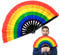 Regenbogen-Fächer – Bambus-Handfächer, Regenbogen-Faltfächer, Großer Faltfächer Für Raves Mit Leuchtenden Farben, Handgekurbelter Regenbogen-Fächer, Chinesischer Kung-Fu-Handfächer, Faltfächer