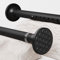 Vorhangstange ohne Bohren Duschstange für Duschvorhangstange Curtain Rod für ihre Gardinen, Trennwand und Balkon Schwarz (90-140CM Φ32mm)