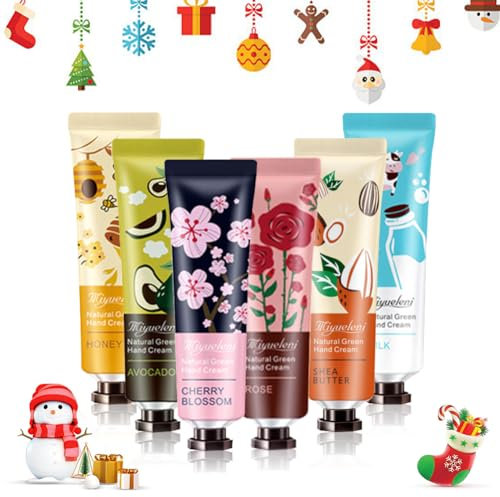 Set de Cremas de Manos,Crema de Manos,Set de Regalo de Crema de Manos,Crema de Manos Reparadora,Mini Crema de Manos,Crema Hidratante y Protectora para Cuerpo y Manos,Set de Cremas Mujer Regalo,6x30g