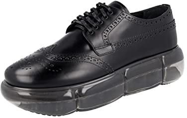 Prada Damen Schwarz Budapester Leder Schnürschuhe 1E071M B4L F0002 41 EU