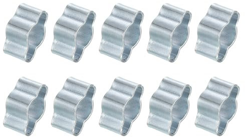 sourcing map 10Pcs Double Ear Hose Clamps, Adjustable 3-5mm(0.12x0.2) Iron Zinc Plated Two-Ear Hose Clamp, O Clip Hose Clamps Fuel Line Clamps Hose Clamp, Double Ear O Clips