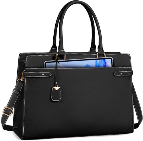 NEWHEY Laptop Bags for Women 15.6 Inch Tote Bag Handbags Women Large Work Bags PU Leather Shoulder Bag Ladies Briefcase for Office Business Shopping School