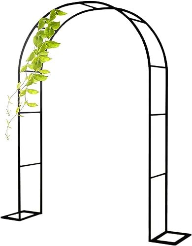 GueTTO Gartenbogen Metall Rosenbogen Torbogen Für Kletterpflanzen 1.2M 1.4M 1.8M 2M 2.4M 2.8M 3M 3.5M Breite Wetterbeständige Rankhilfe Rankgitter Rosengestell Rankenbogen,W200*230cm