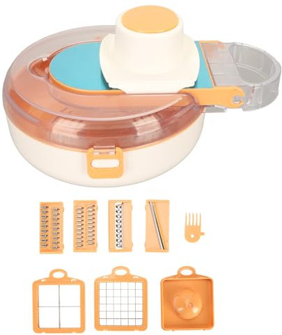 9 in 1 Vegetable Chopper Cutter, Stainless Steel Veggie Dicer Tool with Container, Multifunctional Veggie Chopper Slicer Dicer Pro Onion Chopper Food Chopper for Home Restaurant(Orange)
