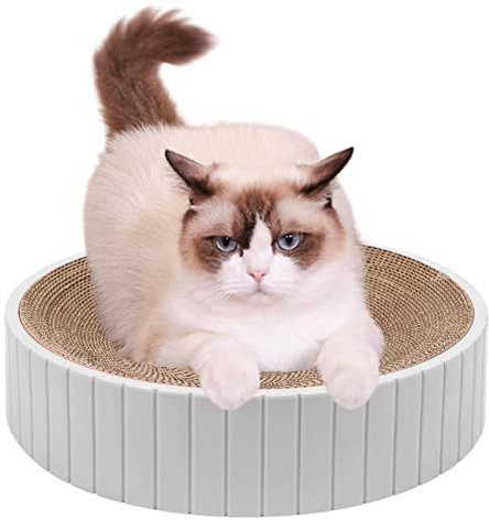 Kratzbrett Rund Katzenkratzbrett Reversible Runder Katzenkratzer Lounge Bett, Haltbares Katzenkratzbrett, Wellpappe Kratzbrett Couch, Oval Wellpappe Kratzpad Katzenkratzpad