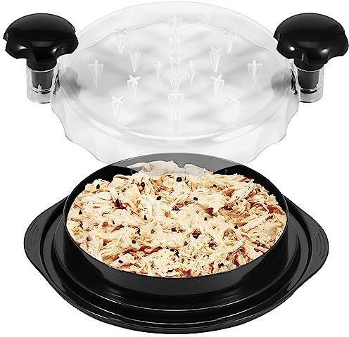 Chicken Shredder, 25cm Visible Chicken Breast Shredder Tool Twister, Meat Shredders Mince Masher with Ergonomic Handle, Anti-Slip & Dishwasher Safe, Effort Saving (Black)