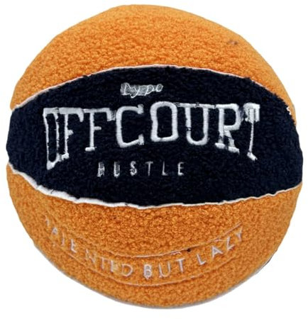 3D Offcourt Plüsch Basketball Kissen, 25CM Basketball Pillow, Weiches Soft Ballkissen 3D Basketballkissen Kreative Deko Zimmer, Weihnachten Geburtstagswahl für Jungen Mädchen (Orange-schwarz)